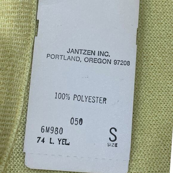 NWT Vintage Jantzen Yellow Sweater Size S Small V-Neck 90s 80s Pullover NEW USA - Picture 5 of 9